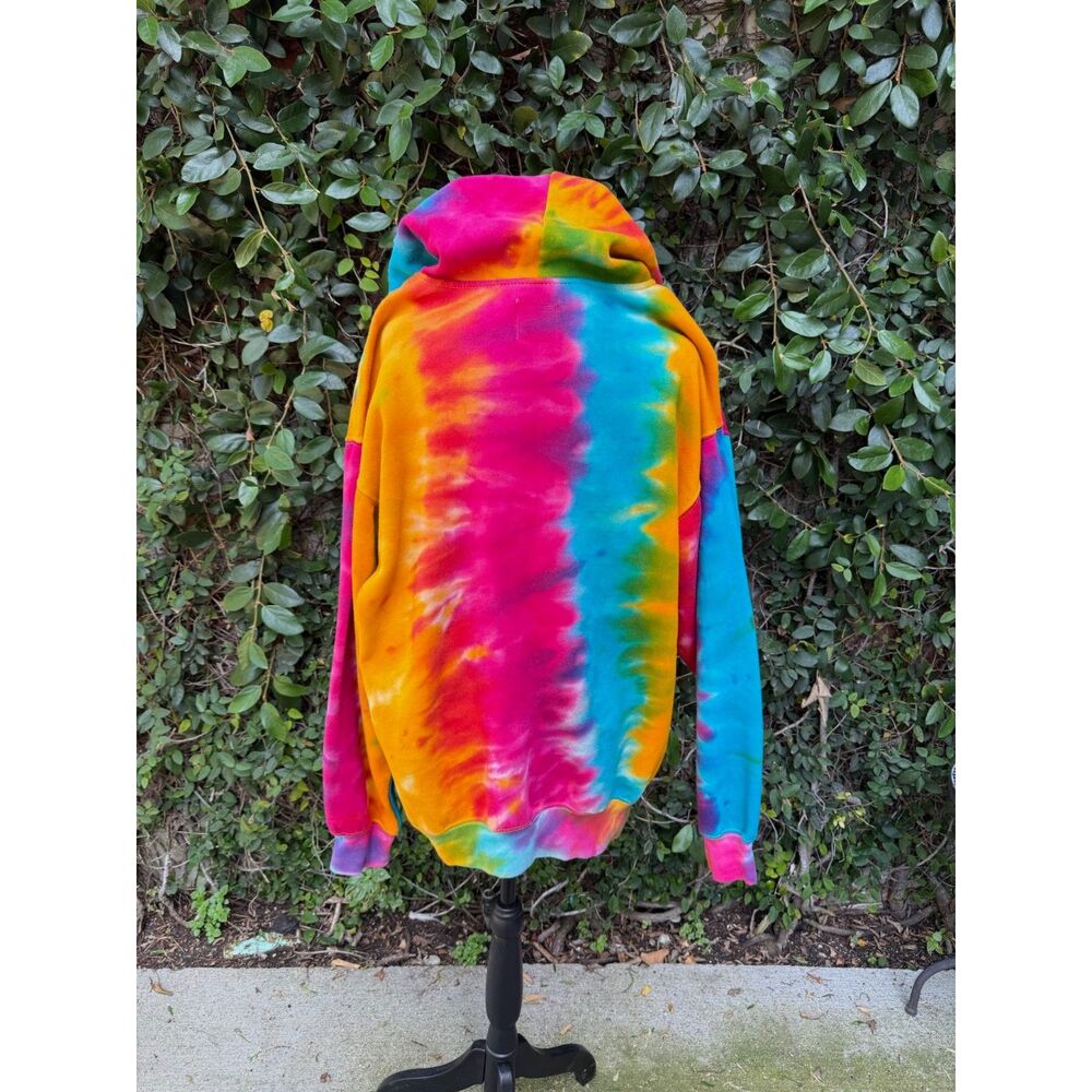 Upcycled Tie Dye Hoodie - Gay appliqué - Picture 4 of 6